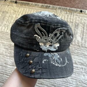 Women’s Embroidered Black Cap